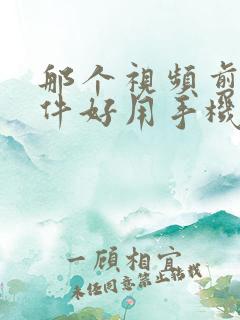 那个视频剪辑软件好用手机版