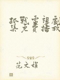 孤战电视剧40集免费播放