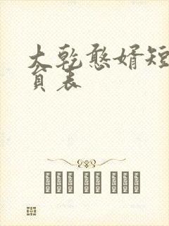 大乾憨婿短剧演员表