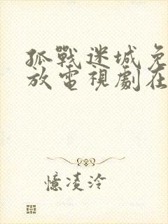 孤战迷城免费播放电视剧在线播放