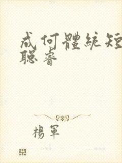 成何体统短剧何聪睿