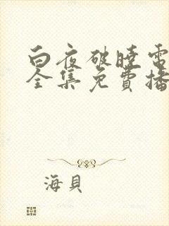 白夜破晓电视剧全集免费播放