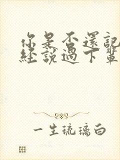 你是否还记得曾经说过下辈子再爱我一次歌词