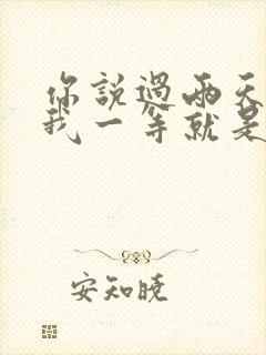 你说过两天来看我一等就是一年多