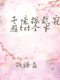 千亿总裁宠妻上瘾txt全本