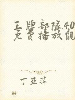 王牌部队40集免费播放观看