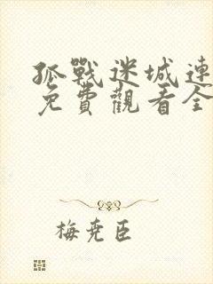 孤战迷城连续剧免费观看全集高清