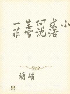一生何求小说秦菲雪沈浩