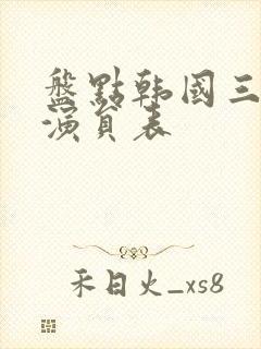 盘点韩国三级女演员表