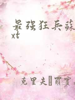 最强狂兵苏锐txt