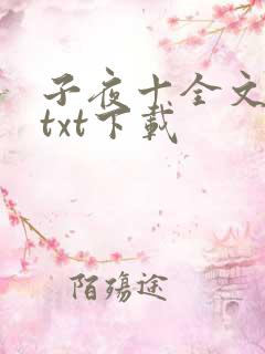 子夜十全文番外txt下载