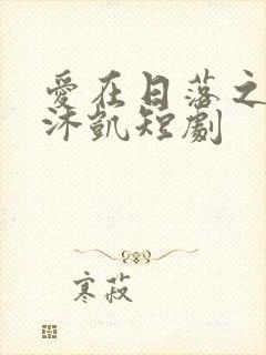 爱在日落之前王沐凯短剧