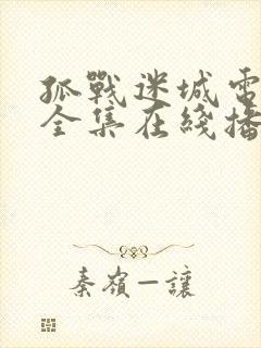 孤战迷城电视剧全集在线播放免费