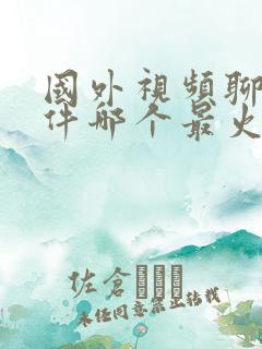 国外视频聊天软件哪个最火