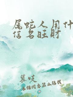 属蛇人用什么微信名旺财