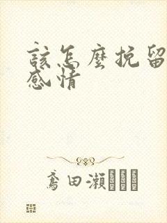 该怎么挽留一段感情