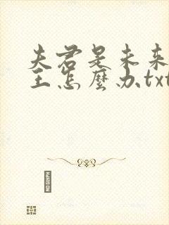 夫君是未来大魔王怎么办txt