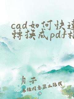 cad如何快速转换成pdf格式