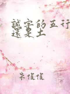 诚字的五行属金还是土