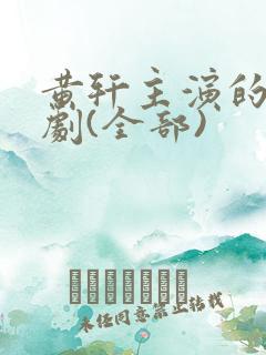 黄轩主演的电视剧(全部)