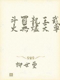 斗罗龙王武魂异火无烬天尊
