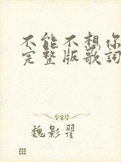 不能不想你原唱完整版歌词