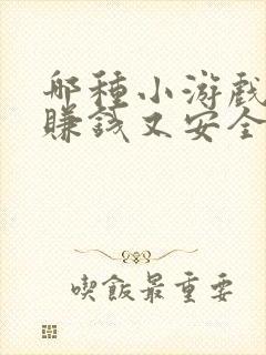 哪种小游戏可以赚钱又安全