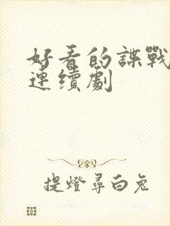 好看的谍战电视连续剧