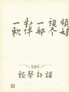 一对一视频聊天软件哪个好