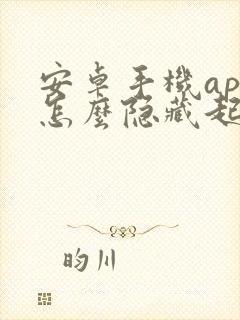 安卓手机app怎么隐藏起来