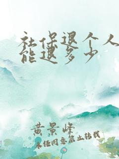 社保退个人部分能退多少