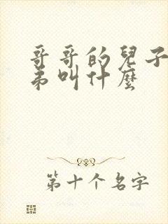 哥哥的儿子叫弟弟叫什么