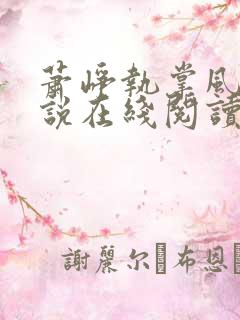 萧峥执掌风云小说在线阅读