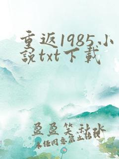 重返1985小说txt下载