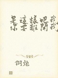 是这样吧我知道你要离开我