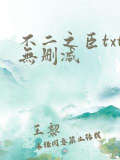 不二之臣txt无删减