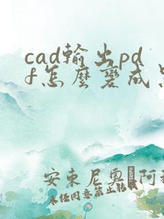 cad输出pdf怎么变成黑色