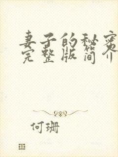 妻子的秘密短剧完整版简介