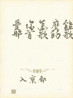 爱你怎么能了是哪首歌的歌词