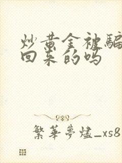 炒黄金被骗有追回来的吗