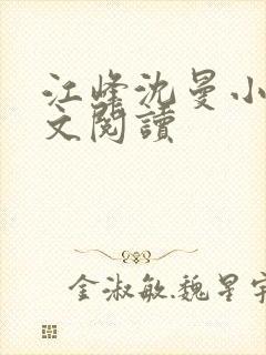 江峰沈曼小说全文阅读