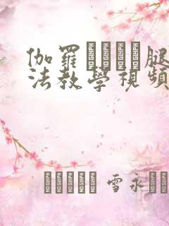 伽罗ちゃんが腿法教学视频