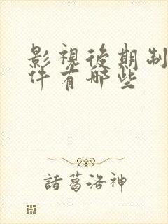 影视后期制作软件有哪些