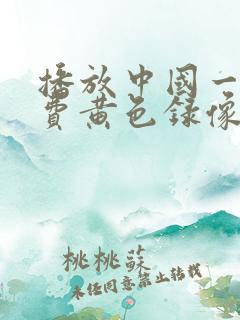 播放中国一级免费黄色录像