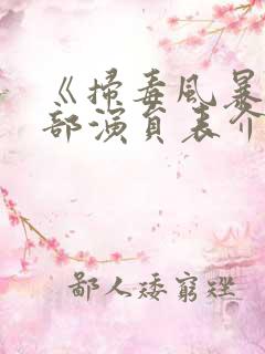 《扫毒风暴》全部演员表介绍