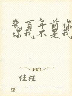 几百年前你不是你我不是我什么歌