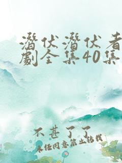 潜伏潜伏者电视剧全集40集免费观看