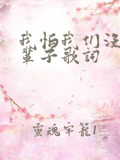 我怕我们没有下辈子歌词