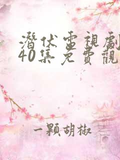 潜伏电视剧全集40集免费观看高清版