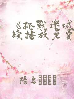 《孤战迷城》在线播放免费版